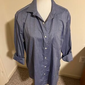 Ralph Lauren, black label, Blue Slim Fit Non-Iron Dress Shirt 17 34/35